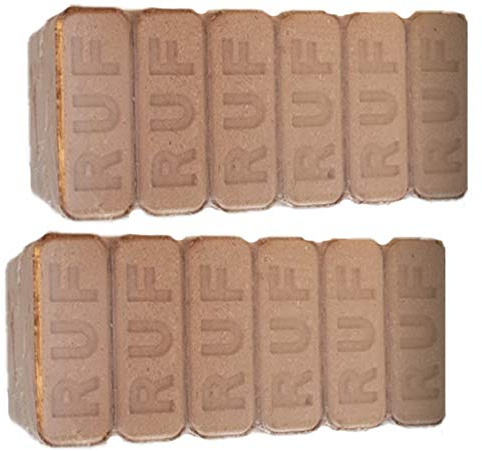 2 X 10KG Packs RUF 100% Hardwood Heat Logs - Wood Briquettes for Fireplaces, Wood Burners and Stoves - Long Burning - Woodsure Approved