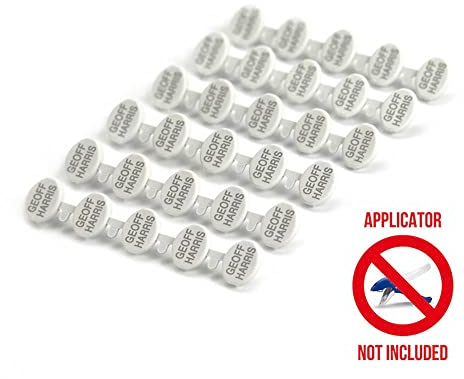 ATTACHATAG Extra - Permanent Personalised Name Tags for Clothing (White, 50)