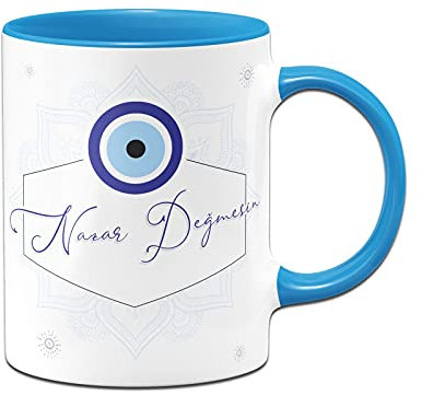 Tasssenbrennerei Original - Tasse mit Spruch: Auge Nazar Değmesin - Cezve, hediye olarak kupa (Blau)