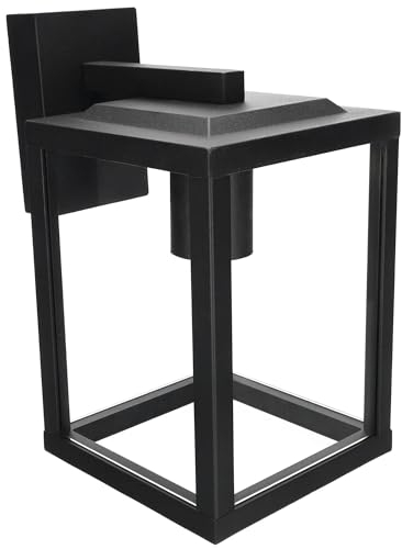 EDO Außenwandleuchte GAIA S, Wandlampe aus Aluminium, schwarz, Glas, Deckenlampe LED, LED Deckenleuchte, LED Lampe, E27-Fassung, max. 40 Watt, IP44 Wasserdicht, für Garten, EDO777370