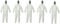 biyya® 5 Pack Protective Disposable Overall Paper Boiler Suit Coveralls Protection Suit Elasticated hood, Cuffs and Ankles