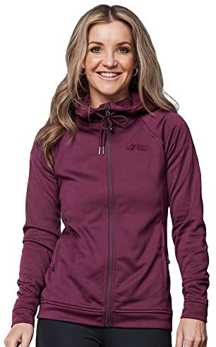 NORTH RIDGE Women's Breathe Hoody, Recycled Polyester Polar Fleece, Full Zip Midlayer with Oversized Hood, Stretch Cuffs, Hand Pockets (UK, Numeric, 20, Regular, Regular, Purple)