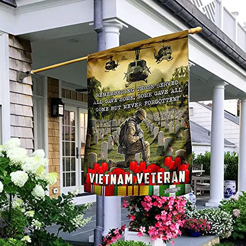 Drapeau de jardin Vietnam Veteran. Remembering Those Served All Gave Some, Some Gave All Flag Banne d'intérieur 32 x 48 cm