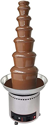 7 Tiers Chocolate Fountain Machine Electirc Hot Choco Fondue Pot Set 304 Stainless Steel Melting Tower 17.6 Capacity for Chocolate Candy Butter Cheese(Silver)