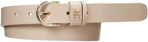 Tommy Hilfiger Damen Gürtel Essential Effortless 2.5 Ledergürtel, Beige (White Clay), 120 cm