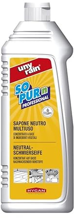Neutrale Profi-Schmierseife, Hochkonzentrat 6 x 1 Liter Flasche, zur Reinigung und Entfettung von Geschirr, Oberflächen
