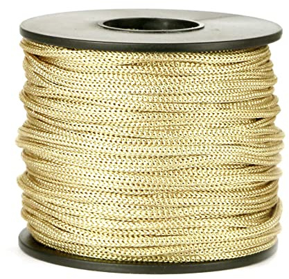 BEL AVENIR Nylon-Satinschnur, 2 mm, 45,7 m, geflochten, für Halskette, Armband, Schnur, Blindschatten, Besatz und Schnürsenkel (Gold)