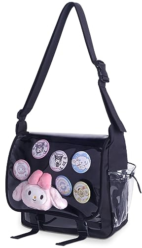 CoolChange Ita bag Tasche Schwarz mit transparentem Sichtfenster und Wechselabdeckung | 28x30cm