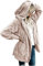 CSKJ Geschenkgutschein Amazon - Damen Mantel Plüschjacke Hoodie Jacke Oversize Wintermantel Kurzmantel Warm Cardigan Kapuzenjacke Winterjacke mit Taschen, Khaki, 5XL