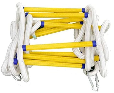 Strickleiter, feuerfeste Notfall-Rettungsleiter, Notfall-Feuerleiter, multifunktionale Sicherheitsleiter mit Haken, schnell einsetzbar, für drinnen und draußen, 20 m, 65,6 ft, 15 m, 49 ft