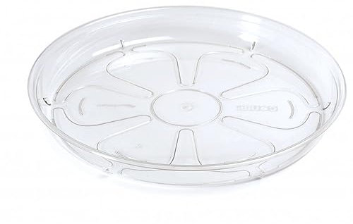 B2C Round Clear Transparent Plastic Plant Pot Saucers Water Trays 14-46cm (14cm)