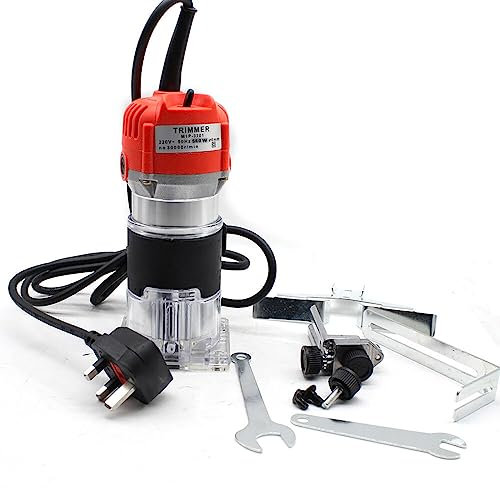 Joiners Tool Electric Hand Palm Router - 1/4'' 30000r/min Trimmer Wood Laminator - 800W Compact Edge Router with Trimmer Base - Ideal for Cutting and Palmming - with High-Speed Motor