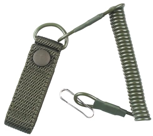 1 Stück Spiralkabel Schlüsselanhänger,Tactical Lanyard,Elastisch Angeln Lanyards,Elastischer Schlüsselring,Rsg-Halterung,Ausziehbar auf 150 cm,für Schlüsseln,Angeln,Wandern,Bergsteigen,Grün