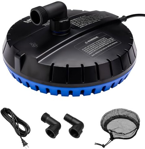 LHUKSGF Automatic Pool Cover Pump, 115V Submersible Water Tank Pump for Pool Drain with 25ft Power Cord and 2 Adapters, 1200 Gph Water Removal