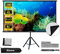 Projector Screen with Stand 84 inch,White Projection Screen with Black backing,16:9 HD Premium Wrinkle-Free Tripod Screen For Projector with Storage Bag