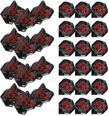 WINMAU Rock Legends Dart-Flights, 10 Sets pro Packung (insgesamt 30 Dart-Flights), erhältlich in verschiedenen Designs (Slayer, Black Eagle)