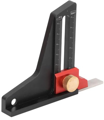 Height Gauge, 0-50mm Height Gauge Aluminum Alloy Woodworking Saw Table Height Gauge Depth Measuring Ruler, Height
