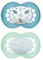MAM Original Succhietto 16+ Mesi (Set da 2), Ciuccio MAM 16 36 mesi silicone con tettarella ortodontica, Kit da 2 accessori neonato con pratico porta ciuccio sterilizzatore, Azzurro/Verde