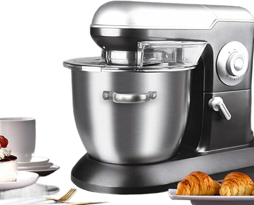 Macchina per Mescolare E Sbattere Le Uova, Frullino per Le Uova Multifunzionale Completamente Automatico, Ciotola in Acciaio Inossidabile da 6,5 ​​Litri, con Coperchio E Doppi Manici