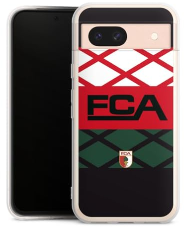 Silikon Hülle kompatibel mit Google Pixel 8 a Case transparent Handyhülle FC Augsburg FCA Logo