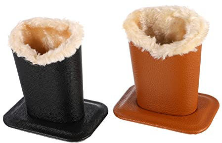 GLSTOY 2 Stück Brillenständer Mit Lychee Prägung Plüschgepolstert Gelb Und Schwarz Schutz Vor Kratzern Tragbarer Brillenhalter Für Desktop Und Geschenk