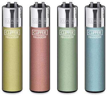 Clipper® 4er Set Metallic Pastel Feuerzeuge + 1 Sticker High Zombie
