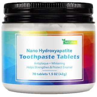 Toothpaste Tablets, 70 Stück Kaubare Zahnpasta Tabletten, Natürliche Zahnpastatabletten, Nano Hydroxyapatite, für Natürlich Weiße Zähne, Helfen Stärken und Zahnschmelz Schützen (1PC)