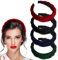 ZYKORT 4 Stück Samt Haarreif Geflochten Damen, Stirnband Breit Haarband Vintage Trachten Haarreif Mode Stirnbänder für Damen Mädchen (Grün+Schwarz+Rotwein+Marineblau)