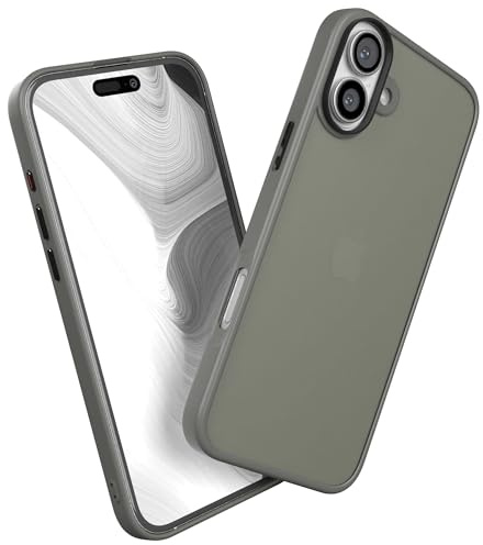 EAZY CASE - Outdoor Hülle für iPhone 16 Plus hochwertige Matte Schutzhülle mit Ultra Aufprallschutz [Samtweiche Haptik] Stoßfest und Kratzfest Handyhülle mit Kameraschutz - Grau