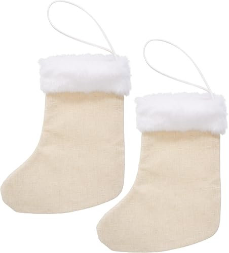 VBS Bottes de Saint-Nicolas 2 pcs 19x15cm décoration de Noël bottes en feutrine rouge blanc lacé inscriptible suspendable