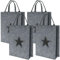 Whemyreat 4er Set Elegante Filztasche Mit Stern,Einkaufstasche Aus Filz Mit Henkel,Geschenktaschen Groß,Faltbare Filztaschen Tragetasche, For Nutzbar Zum Aufbewahren & Einkaufen,Grau
