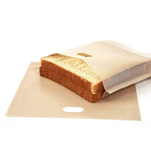 VOLWCO 50 Pack Toaster Bags Reusable for Grilled Cheese Sandwiches, Non Stick Toaster Sleeves for Sandwiches, Pastries, Pizza Slices, Chicken Nuggets - Heat Resistant Egg Pouch Toaster(16x18cm)