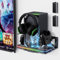 Wall Mount with Cooling Fan Charging Stand for Xbox Series X/S, Vertical Dual Controller Charger Station with 2 X 1100 mAh Rechargeable Battery for Xbox Console Accessories, 3 USB Ports, Headset Stand