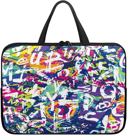 ENEN Custodia Borsa per Laptop Stampa Graffiti, 10-17 Pollici Computer Portatile, Impermeabile Custodia Protettiva con Maniglia per Laptop (15’’,D)