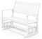 GOPLUS Gartenbank 2 Sitzer, Outdoor Sitzbank aus Pappelholz bis 225kg belastbar, Schaukelbank wetterfest mit sanftem Gleiten für Park, Garten, Terrasse & Balkon, 126 x 68 x 100 cm, Weiß