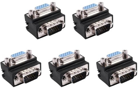 Mauedest 5X 15 VGA Macho A Hembra M/F Adaptador de Angulo Recto