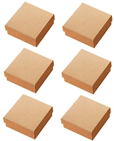 TOPPERFUN 6 Stück Schmuckpapierbox Mit Schwammeinlage Kleine Quadratische Geschenkverpackung Aufbewahrungsbox Für Ohrringe Halsketten Und Ringe Vielseitiger Schmuck Organizer Für Geschenke