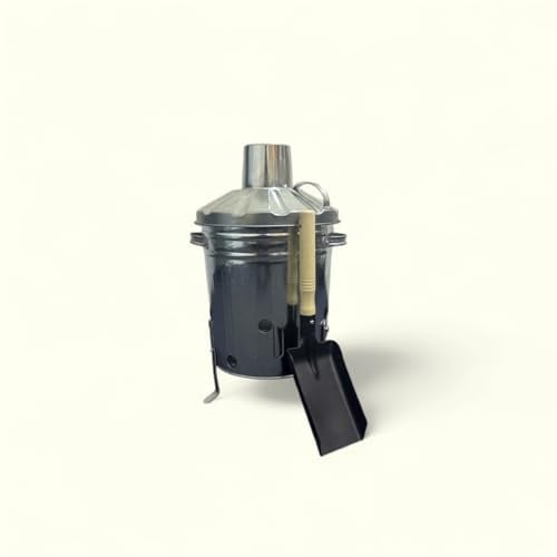 Small/Medium/Large Garden Fire Bin Incinerator Galvanised Ideal for burning Wood/Leaves/Paper with Ash Shovel (Galvanised, Small 15L Fire Bin)