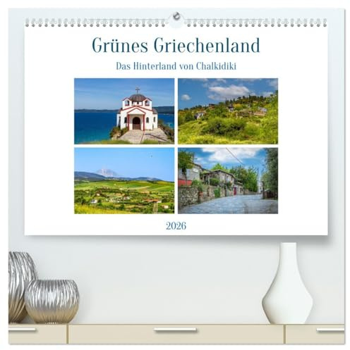 Grünes Griechenland (hochwertiger Premium Wandkalender 2026 DIN A2 quer), Kunstdruck in Hochglanz: So grün ist Griechenlands Norden (CALVENDO Natur)