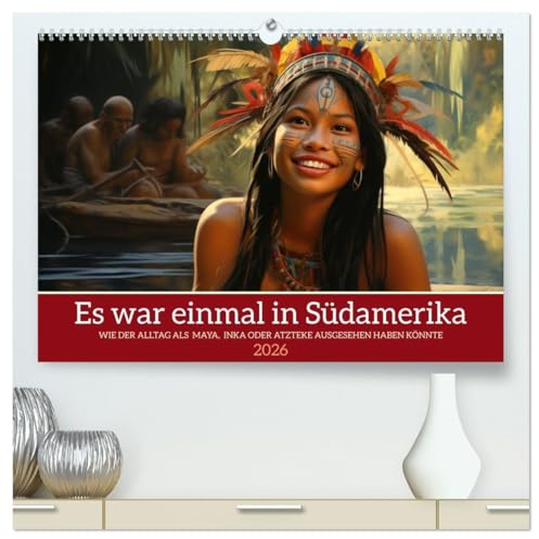 Es war einmal in Südamerika (hochwertiger Premium Wandkalender 2026 DIN A2 quer), Kunstdruck in Hochglanz: Wie Inka, Azteken oder Maya gelebt haben könnten (CALVENDO Menschen)