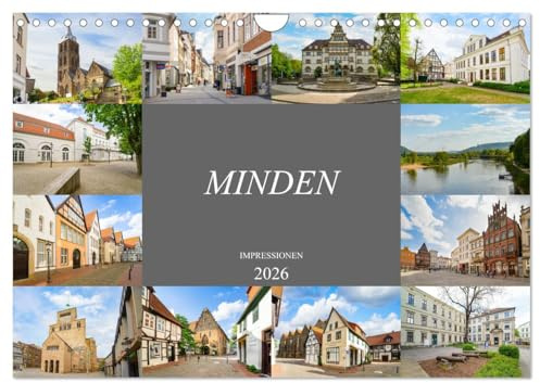 Minden Impressionen (Wandkalender 2026 DIN A4 quer), CALVENDO Monatskalender: Beeindruckende zwölf Bilder der Stadt Minden (CALVENDO Orte)