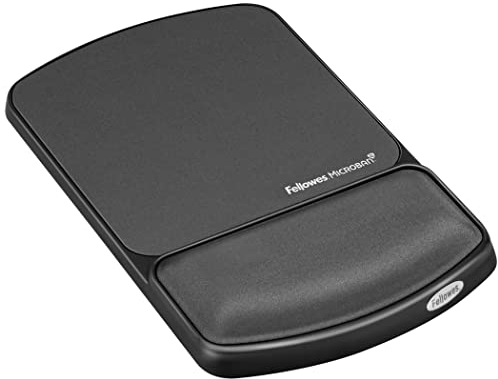 Fellowes 9175101 Gel-Handgelenkauflage und Mauspad mit Microban-Produktschutz, Graphit, 25,7 x 17,3 x 2,3 cm