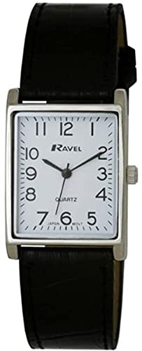 Ravel Großes Gehäuse Mode auf PU-Armband Damen Quarzuhr R0120.04.1 Weiß