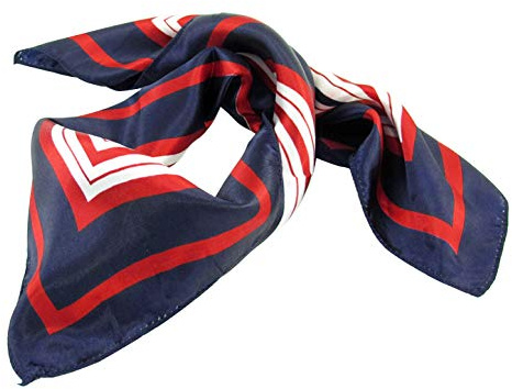 sourcing Map Foulard carré à Rayures Bleu foncé, Rouge et Blanc pour Femme Bleu foncé Rouge Blanc 50 x 50cm/ 19.68 x 19.68inches(L*W)