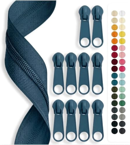 Endlosreissverschluss 5mm, 5meter, mit 10 Nonlock Zipper, endlos reissverschluss, Auswahl aus 40 Farben/Farbe: 74