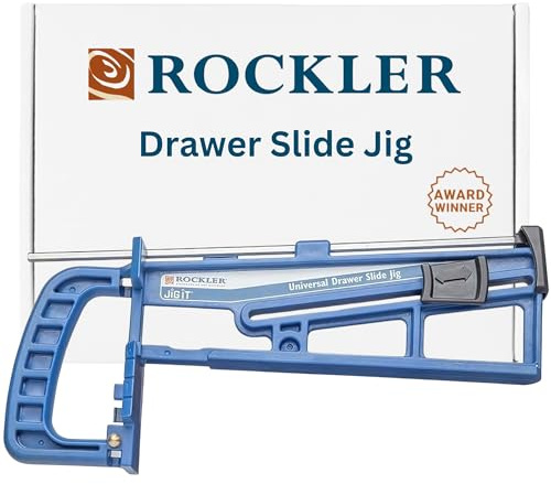 Rockler Universal Drawer Slide Jig - Cabinet Hardware Jig Install Drawer Slides Quickly, Accurately - Hardware Installation Jig w/Locking Wedge to Secure Cabinet Slide - Adjustable Woodworking Tools