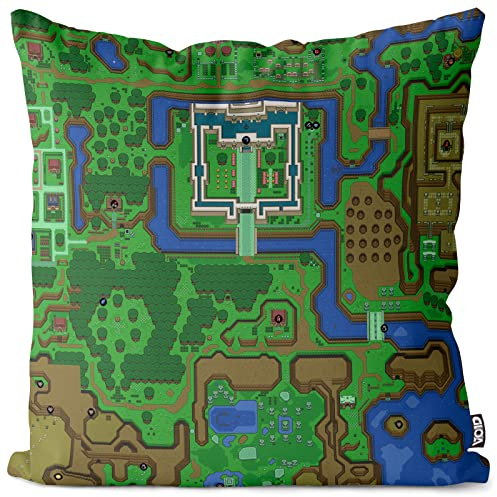 VOID Hyrule Kissenbezug Kissenhülle Outdoor Indoor link SNES n64 Past Ocarina of time Wind Waker, Kissen Größe:50 x 50 cm