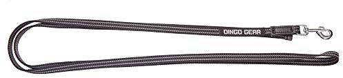 Dingo Gear Hundeleine Einzel aus Gummierten Band ohne Griff Breite 2 cm Länge 3,0 m Schwarz S03589
