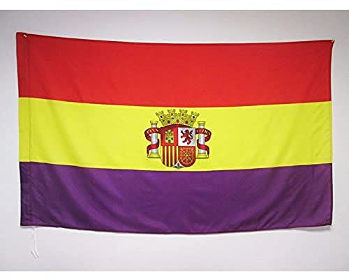 AZ FLAG Bandera ESPAÑA Republicana con Escudo 150x90cm para Palo - Bandera DE LA Republica ESPAÑOLA 90 x 150 cm