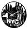 Instant Karma Clocks | New York City Skyline mit Freiheitsstatue – USA Design Wanduhr | Geräuschlosem Quarzwerk | Geschenkidee für Küche, Schlafzimmer, Wohnzimmer